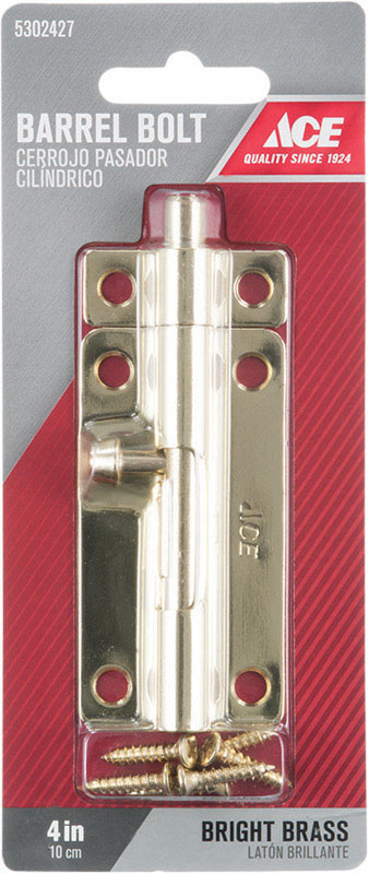 Ace Trading - Bh 9 Ace 4 in. L Brass-Plated Steel Barrel Bolt 1 — $2.73 at Mro Supreme