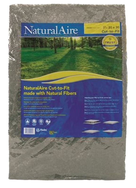 NaturalAire SM1006 Air Filter, 20 in L, 30 in W, 4 MERV, Synthetic Roll Frame, For: High Velocity Air Filters