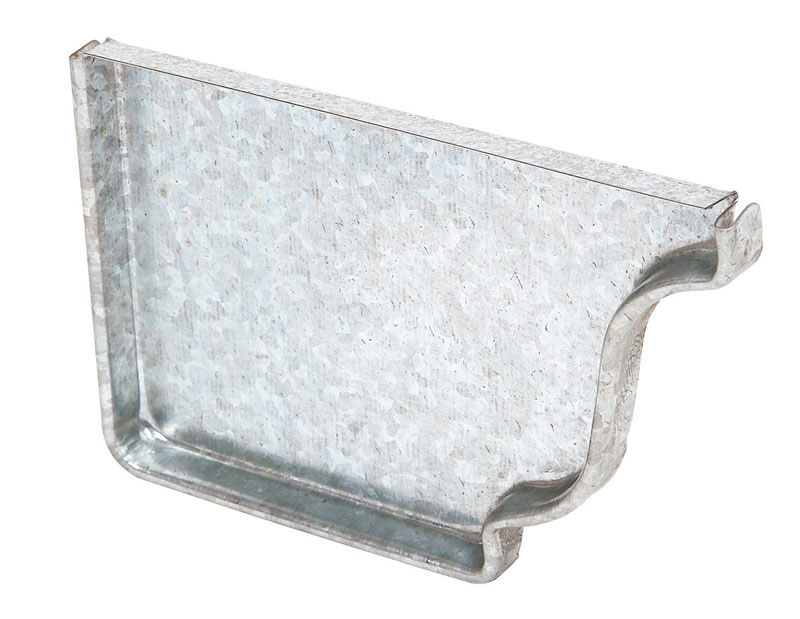 Amerimax 2.875 in. H X 0.5 in. W X 4 in. L Silver Galvanized Steel K Gutter End Cap, Pack of 15