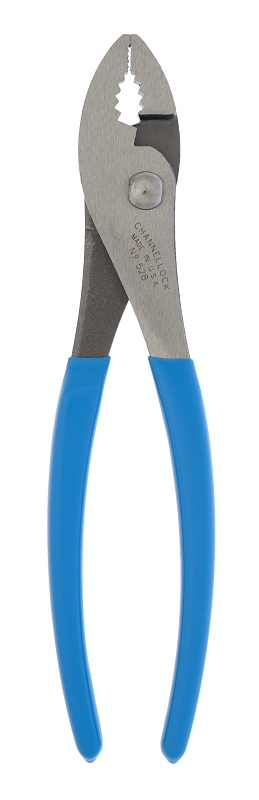 Channellock 528 Slip-Joint Plier, 8 in OAL, Blue Handle, Comfort Grip Handle, 1.17 in W Jaw, 0.99 in L Jaw