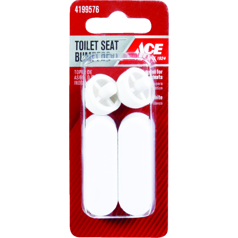Ace Toilet Seat Bumper Set White Plastic For Universal