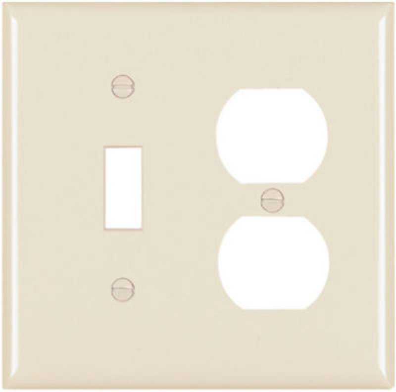 Pass & Seymour TradeMaster TP Series TP18LACC12 Combination Wallplate, 4-3/4 in L, 4.69 in W, Standard, 2-Gang, Nylon