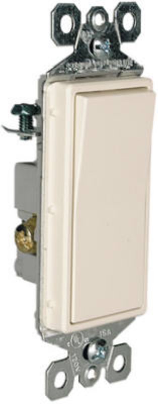 Pass & Seymour radiant TM873LACC10 Paddle Switch, 15 A, 120/277 VAC, Push Wire, Side Wire Terminal, Light Almond