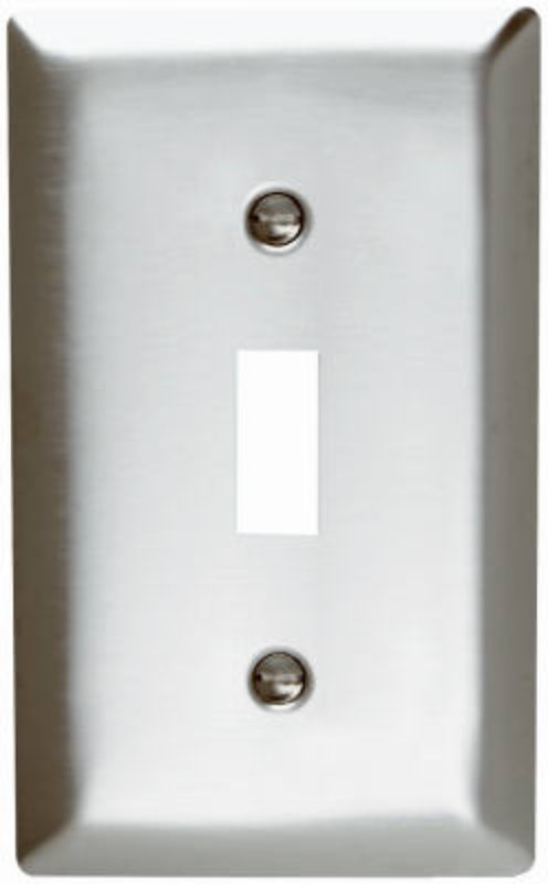 Pass & Seymour SS1CC25 Wallplate, 4-1/2 in L, 2-3/4 in W, 1-Gang, Stainless Steel, Brushed
