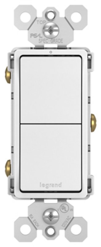 Pass & Seymour radiant RCD11WCC6 Decorator Paddle Switch, 15 A, 120/125 VAC, 3-Way, Thermoplastic Housing Material