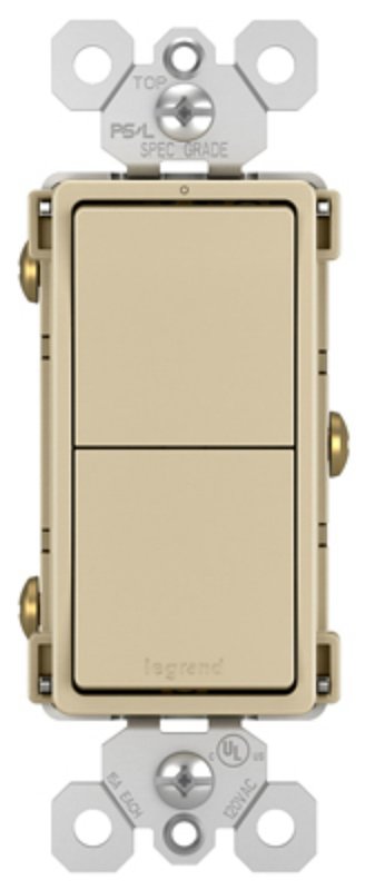 Pass & Seymour radiant RCD11ICC6 Decorator Paddle Switch, 15 A, 120/125 VAC, 3-Way, Thermoplastic Housing Material