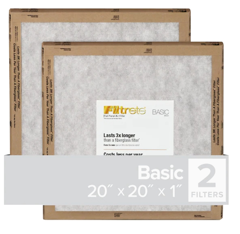 Filtrete FPL02-2PK-24 Air Filter, 20 in L, 20 in W, 2 MERV, 100 um MPR, Pack of 24