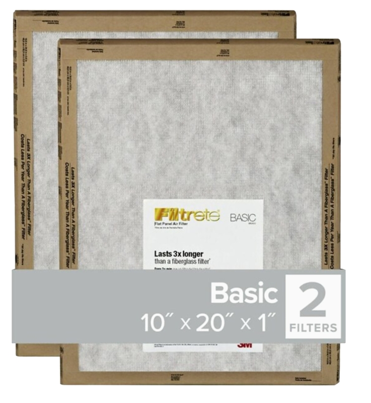 Filtrete FPL07-2PK-24 Air Filter, 20 in L, 10 in W, 2 MERV, For: Air Conditioners and Furnaces and HVAC Systems, Pack of 24