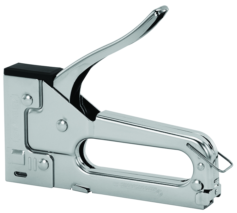 STANLEY TR45 Staple Gun, 120 Magazine, 29/64 in W Crown, 1/4 to 3/8 in L Leg, Steel Staple, Chrome