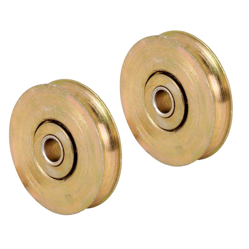 Prime-Line D 1503 Door Roller, 1/4 in ID x 1-1/2 in OD Dia Roller, 5/16 in W Roller, Steel, 2-Roller