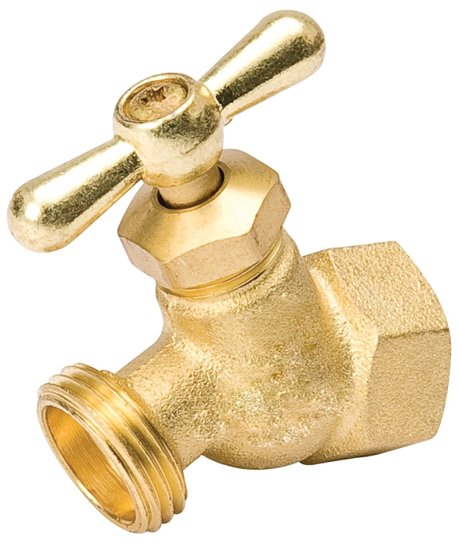 B & K ProLine Series 102-404 Hose Bibb, 3/4 in Connection, FIP x MHT, 125 psi Pressure, Manual Actuator, Brass Body