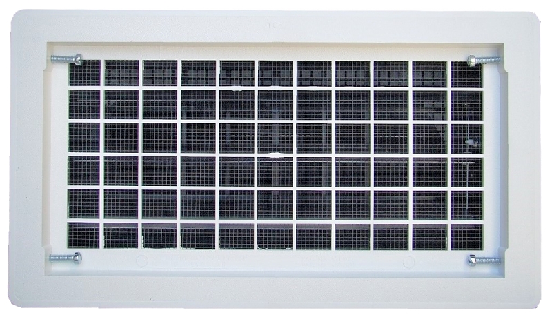 Witten Vent 306MWH Foundation Vent, 16 in W, 8 in H, 65 sq-in Net Free Ventilating Area, Mesh Grill, Thermoplastic