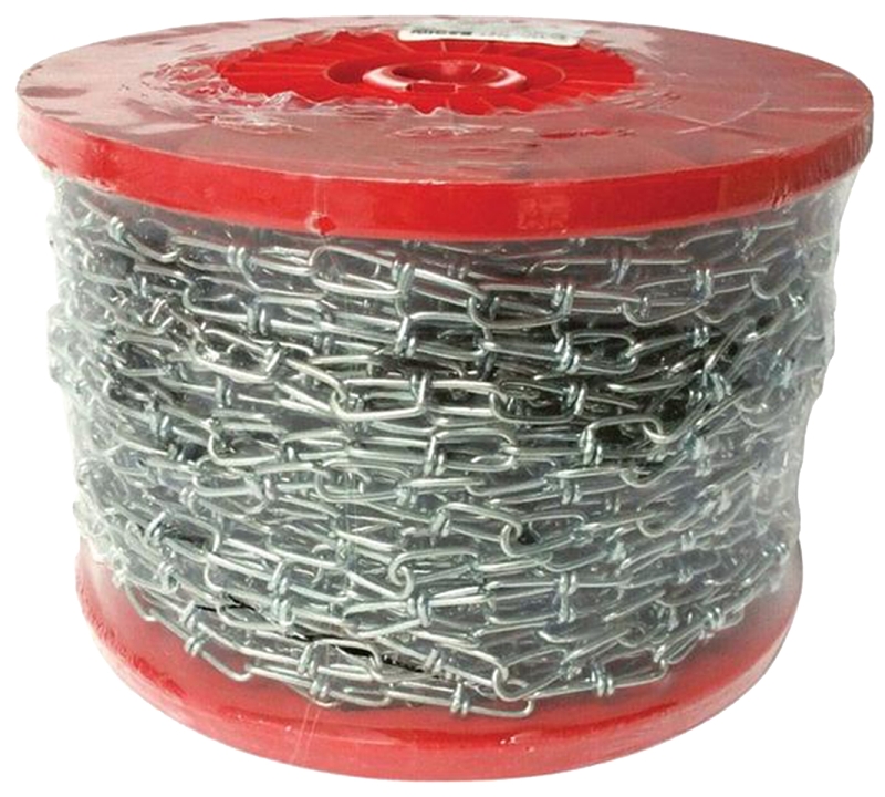 Baron 7223 Double Loop Chain, #3, 200 ft L, 12 lb Working Load, Steel, Zinc-Plated