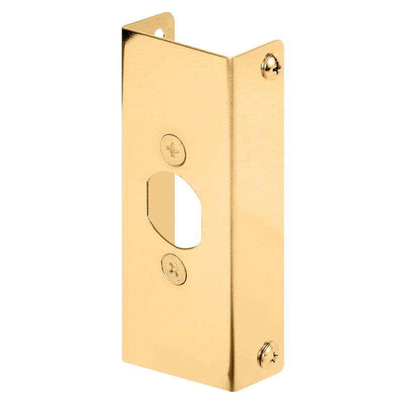 Defender Security U 9567 Door Edge Reinforcer, 1-3/4 in Thick Door, Brass, Bright Brass, 4-1/2 in H, 1 in W