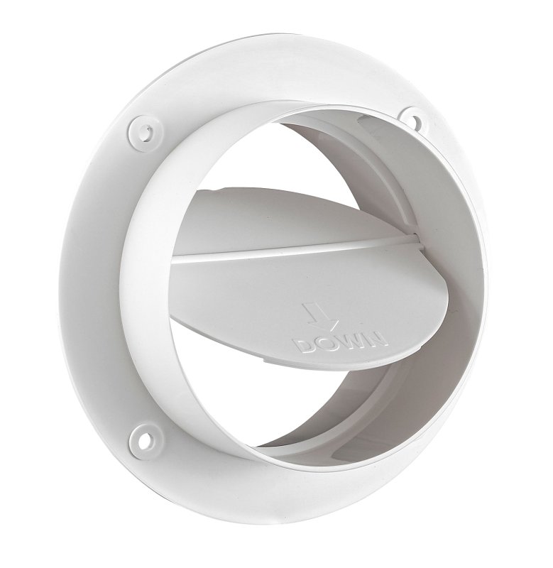 Lambro 1775L In-Line Draft Blocker, 4 in Hose Inside Dia, Plastic, White, In-Line Installation