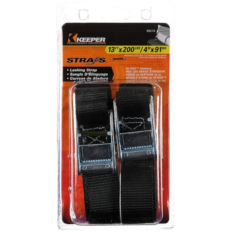Keeper 85213 Lashing Strap, Fully Adjustable, Red, Pack of 4