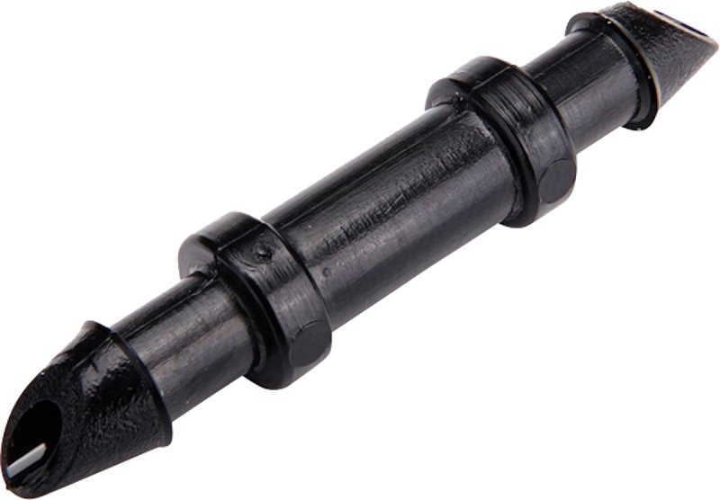 Raindrip 312010B Connector, 1/4 in Connection, Barbed, Polypropylene, Black