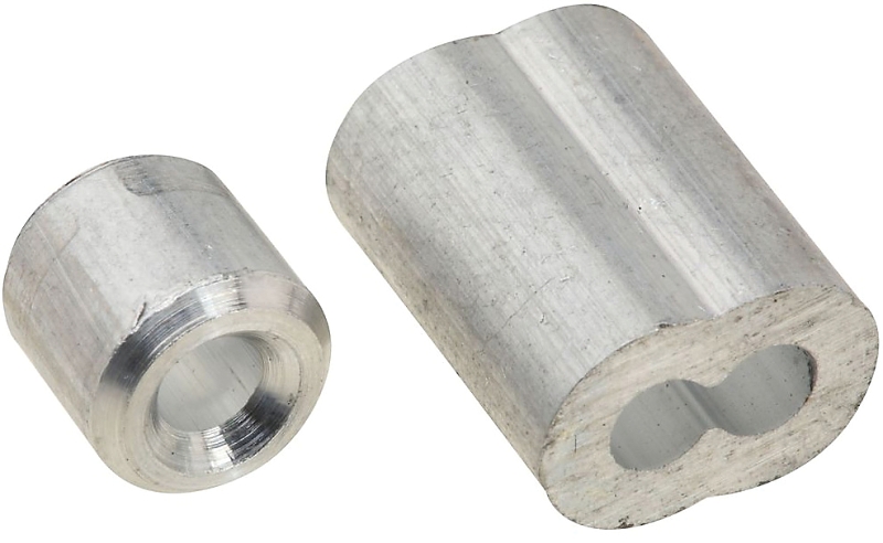 National Hardware SPB3231 Series N830-352 Ferrule and Stop, 1/8 in Dia Cable, Aluminum, Mill