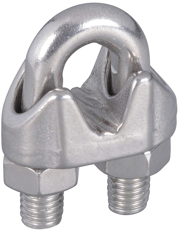 National Hardware 4230BC Series N830-314 Wire Cable Clamp, 1/4 in Dia Cable, 1-1/4 in L, Stainless Steel