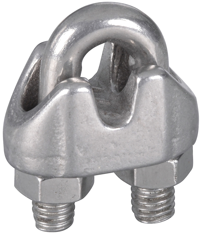 National Hardware 4230BC Series N830-312 Wire Cable Clamp, 1/8 in Dia Cable, 7/8 in L, Stainless Steel