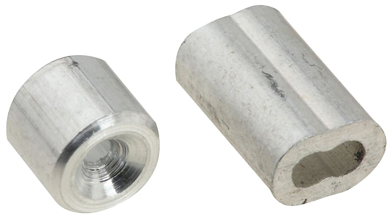National Hardware SPB3231 Series N830-350 Ferrule and Stop, 1/16 in Dia Cable, 7/32 in L, Aluminum, Mill