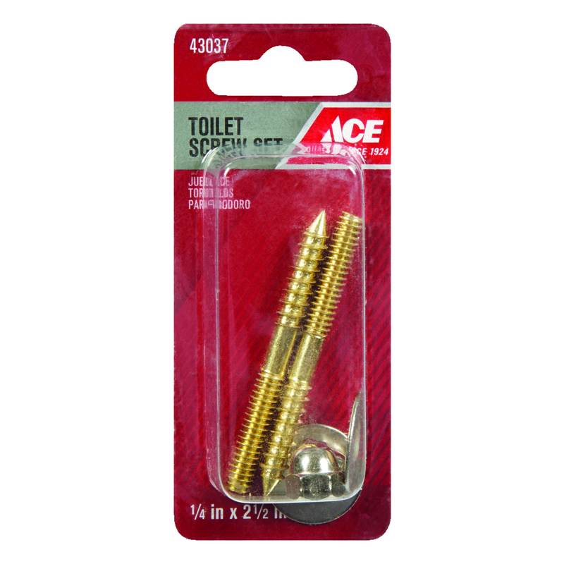 Ace Toilet Screw Set Brass