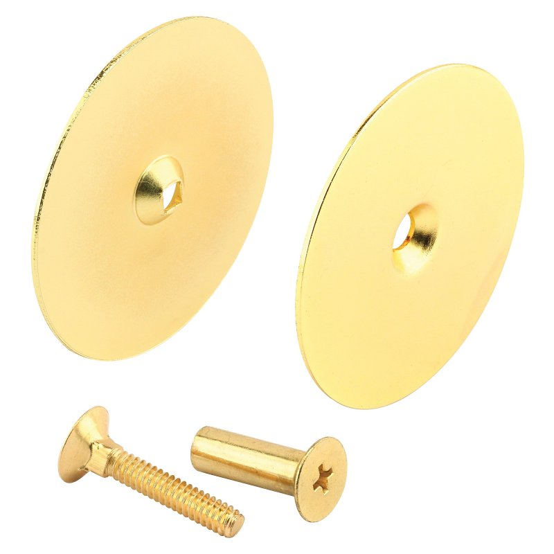 Defender Security U9516 Hole Cover Plate, Steel, Brass, For: 1-3/4 in Thick Doors