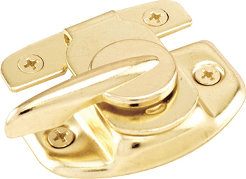 Prime-Line U 9924 Window Sash Lock, 2-1/4 in L x 1-1/2 in W Backplate, 2-1/4 in L Handle, Steel, Brass