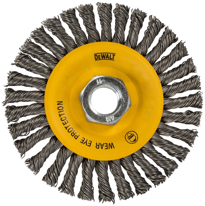 DEWALT HP DW49202B Wire Wheel, 6 in Dia, 5/8-11 Arbor/Shank, Stringer Bead Bristle, 0.02 in Dia Bristle