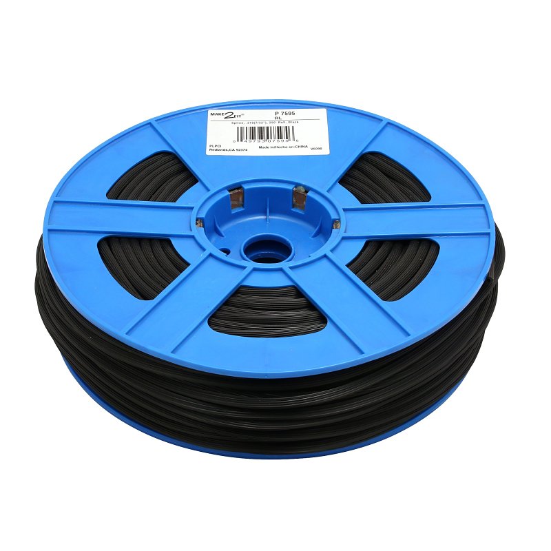 Make-2-Fit P7595 Screen Retainer Spline, 0.210 in D, 250 ft L, Vinyl, Black, Round