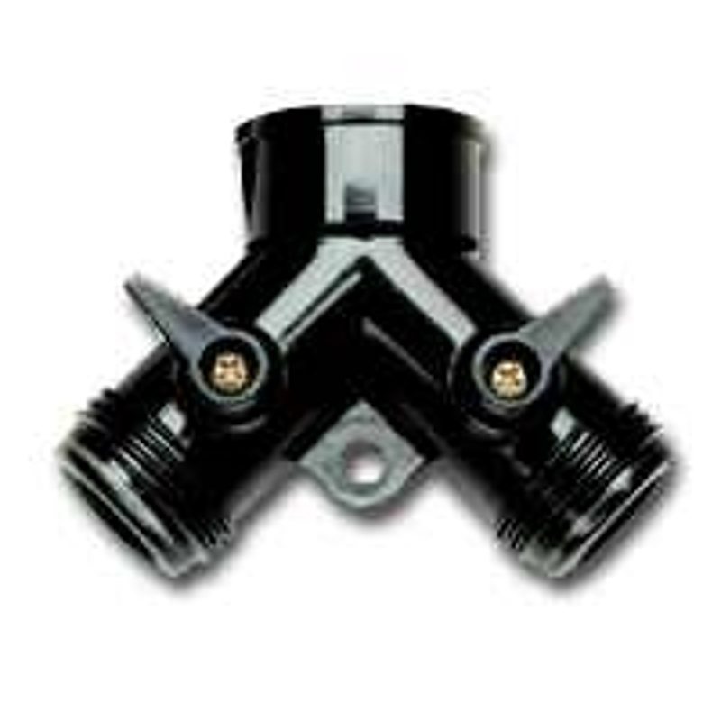 Raindrip R616CT Y-Connector with Dual Shut-Off, 3/4 x 3/4 in Connection, Female x Male, Plastic