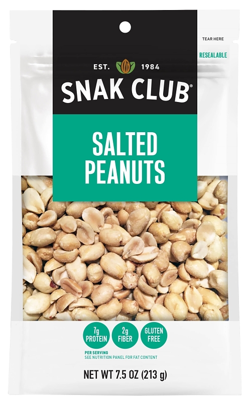 Snak Club CSU29146 Salted Peanut, Salted, 7.5 oz, Pack of 6