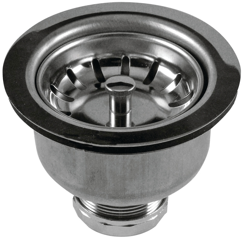 Danco 81090 Lock-In Fixed Post Basket Strainer Assembly, 3-1/2 in Dia, Stainless Steel, For: Universal Sinks