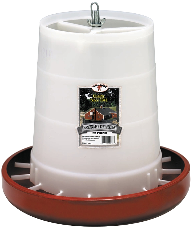 Little Giant PHF22 Poultry Feeder, 22 lb Capacity, Plastic, Red, Hanging Mounting, Pack of 2