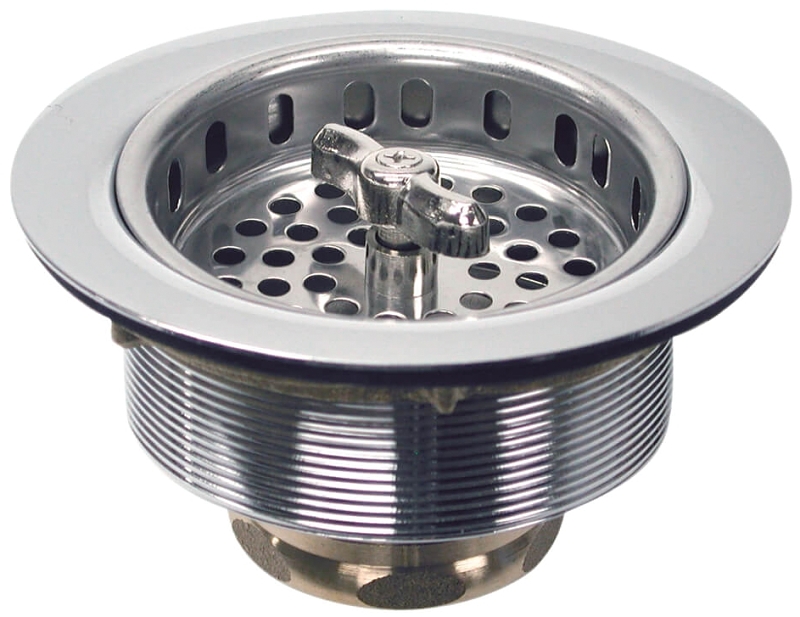 Danco 81077 Basket Strainer, 3-1/2 in Dia, Stainless Steel, Polished, For: 3-1/2 in Dia Opening Sinks