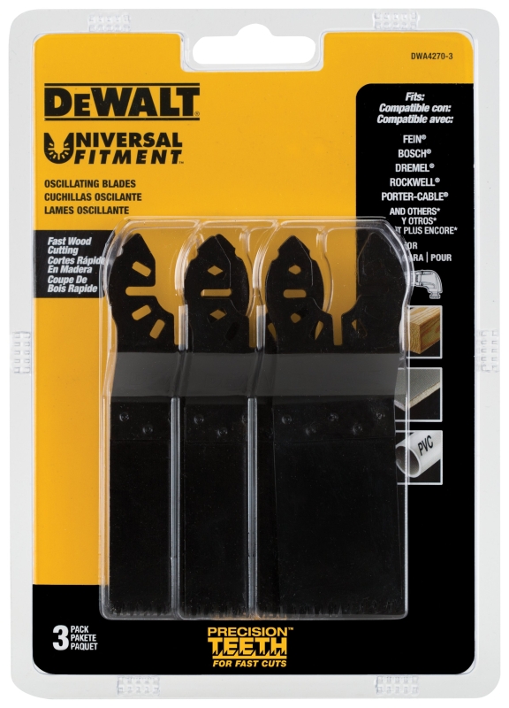 DEWALT DWA4270-3 Cutting Blade, 1-1/4 in, 6 TPI, HCS