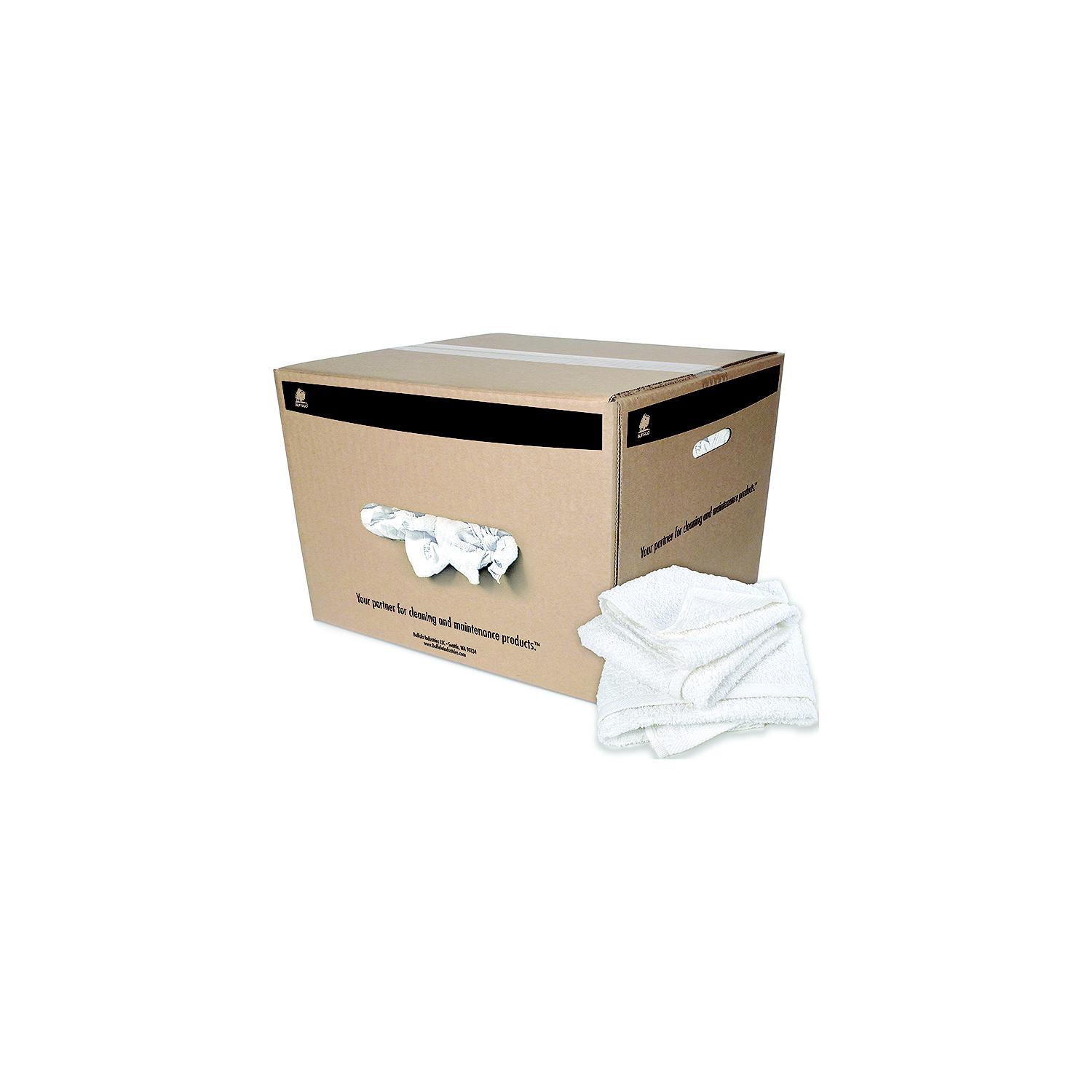 Buffalo Large Terry Hemmed Half Towels 24â³ x 24â³, 50 lb. Box