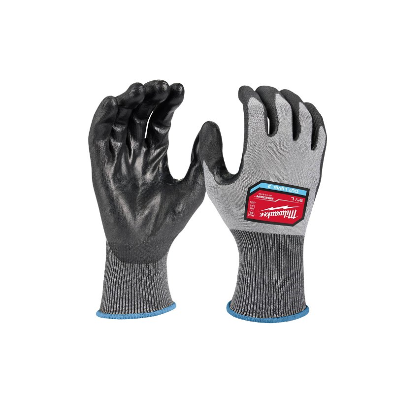 Milwaukee Cut Level 2 Series 48-73-8723 High-Dexterity Dipped Gloves, Unise, XL, 10.43 in L, Reinforced Thumb, Gray