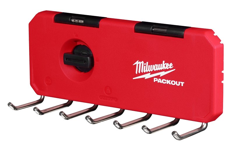 Milwaukee PACKOUT 48-22-8329 7-Hook Rack, 25 lb, 7-Tool Holder, 9-1/2 in W, 3-1/2 in H, 3 in L, Metal