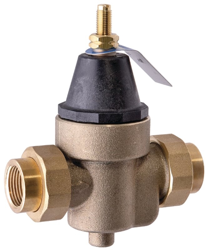 Watts 1 LFN45BM1-U Pressure Reducing Valve, 1 in, NPT x NPT Female, 25 to 75 psi Setting, Silicone Alloy Body