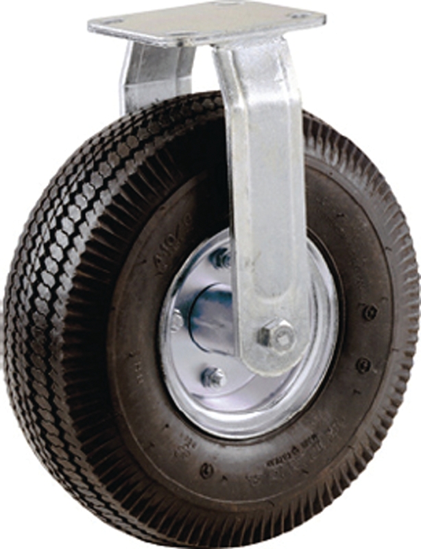Shepherd Hardware 9795 Rigid Caster, 8 in Dia Wheel, 1-3/4 in W Wheel, Rubber Wheel, Black, 220 lb