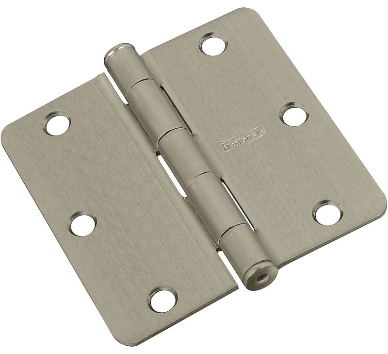 National Hardware N830-327 Door Hinge, Steel, Satin Nickel, Removable Pin, Full-Mortise Mounting, 50 lb