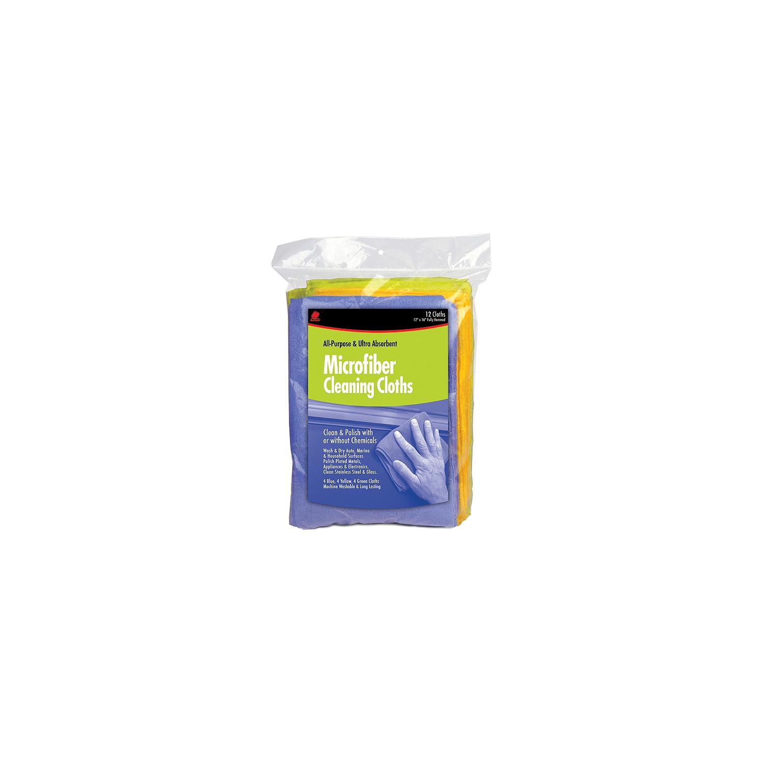 Buffalo Microfiber Cloths 12â³ x 16â³ (4 ea. Of Blue, Green, Yellow)