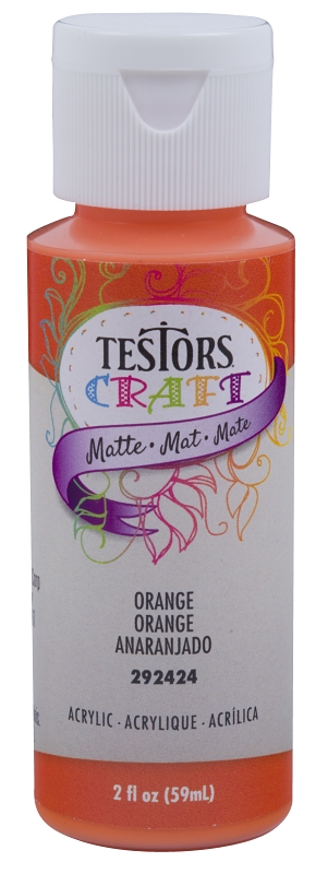 Testors 292424A Craft Paint, Matte, Orange, 2 oz Bottle