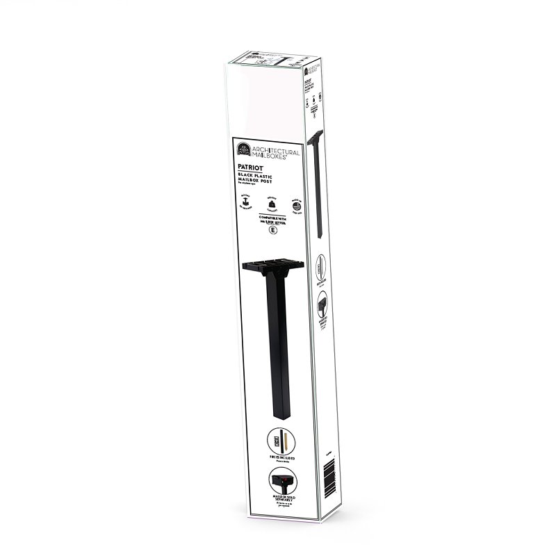 Gibraltar Mailboxes Patriot Series GMB115B Mailbox Post, 17 in L, 6.2 in W, 49-1/2 in H, Polymer