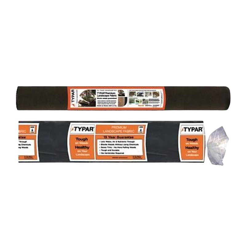 Typar 3201C-503W Premium Landscape Fabric, 100 ft L, 3 ft W, 11.5 mil Thick, Polypropylene, Black, Pack of 12