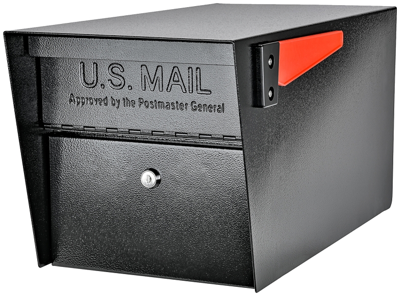 Mail Manager 7506 Locking Curbside MailBox, Steel, Galvanized/Powder-Coated, 10-3/4 in W, 21 in D, 11-1/4 in H, Black