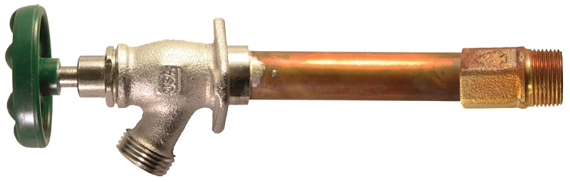 Arrowhead Brass 456 Series 456-04LF Wall Hydrant, 4 in OAL, 1/2 in Inlet, MIP x Copper Sweat Inlet, 3/4 in Outlet