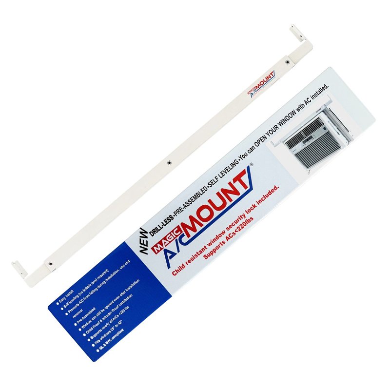 Magic AC Mount MACM301 AC Support Bracket, Pre-Assembled, Metal, White, For: Window Air Conditioners
