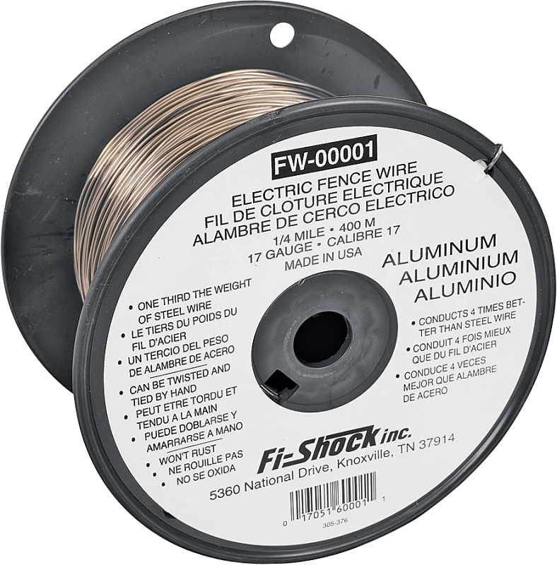 Fi-Shock FW-00001T Fence Wire, 17 AWG Wire, Aluminum Conductor, 0.25 mile L